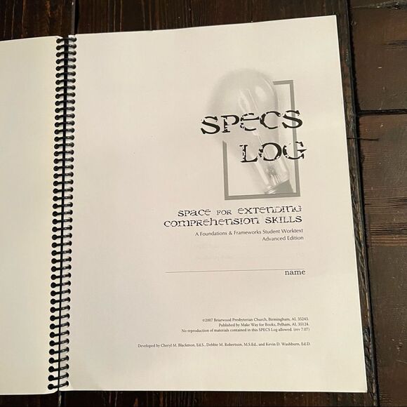 Specs Log Space for Extending Comprehension Skills Workbook - Picture 2 of 6